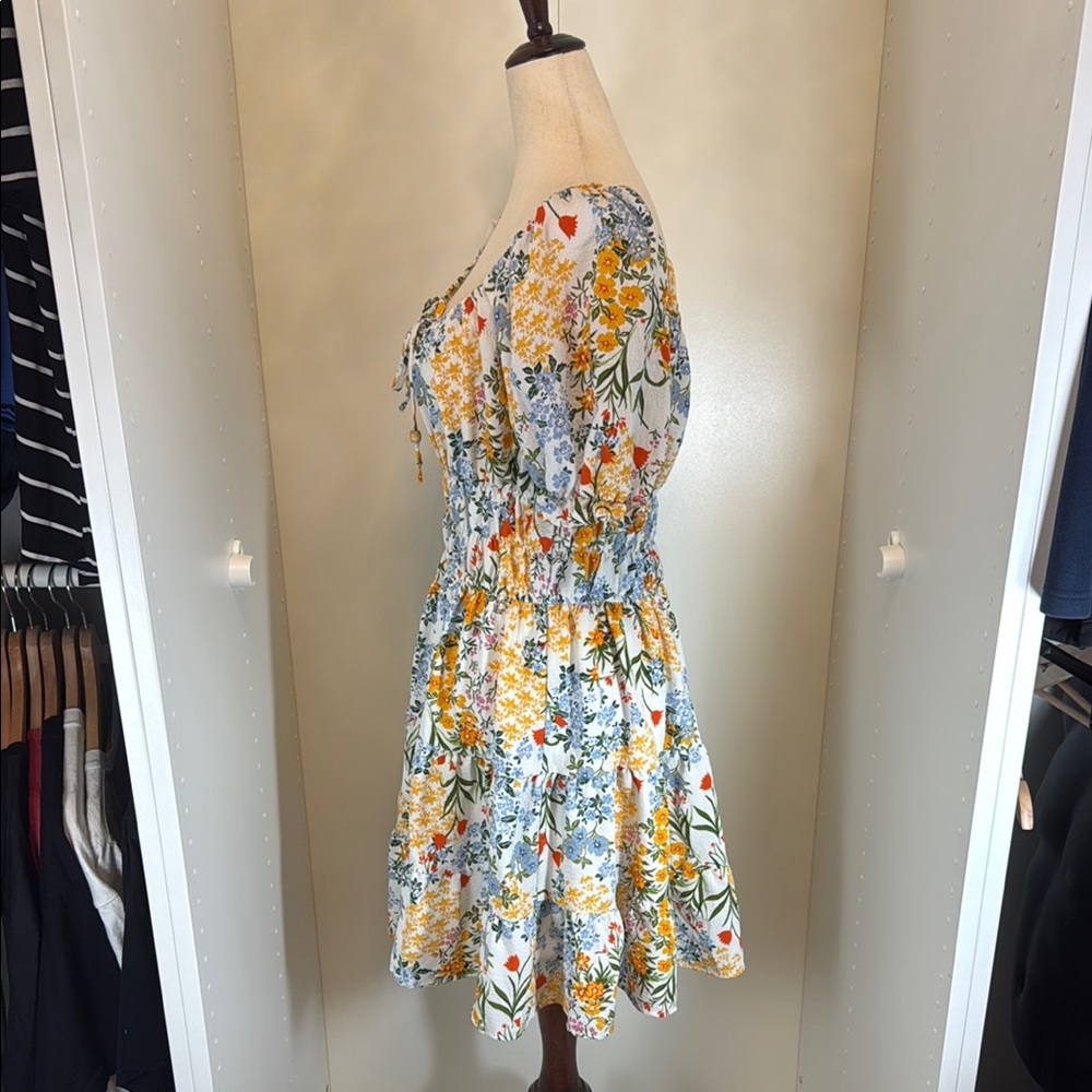 Liberty Love Yellow and Blue Smocked Puff Sleeve Sundress - Picture 5 of 5